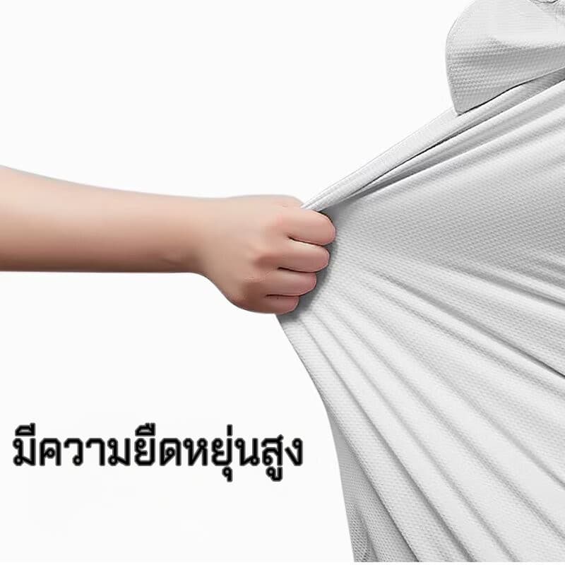 เสื้อกันแดดมีหมวก ป้องกันแสงแดดUV เสื้อกันแดดผ้าไหมน้ำแข็งแบบมีฮู๊ด บางเบาเย็นสบาย เสื้อกันแดด กันลม รูปที่ 7