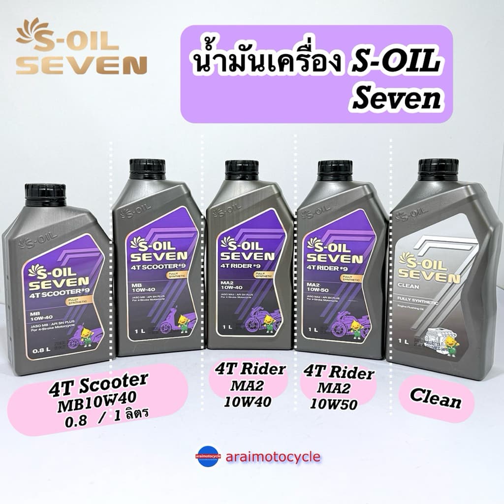 น้ำมันเครื่องมอเตอร์ไซด์ S-Oil รถเกียร์ 4T RIDER#9 10w40 10w50 และออโต้ SCOOTER#9 10w40 FULLY SYNTHETIC สังเคราะห์100% รูปที่ 2