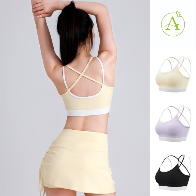 ArayaLady SportBra เสื้อบราโยคะ สปอร์ตบราออกกำลังกาย สายเดี่ยวไขว้หลัง ทรงใหม่สวยใส่สบาย รุ่น AB-JYMN190 รูปที่ 2
