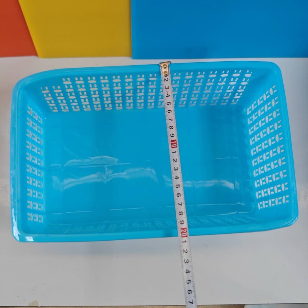 No.1308 ตะกร้า ตะกร้าพลาสติก ตะกร้าใส่ขอบ 33x20x10 ซม ได้ทั้งหมด 12 ใบ คละสี รูปที่ 5