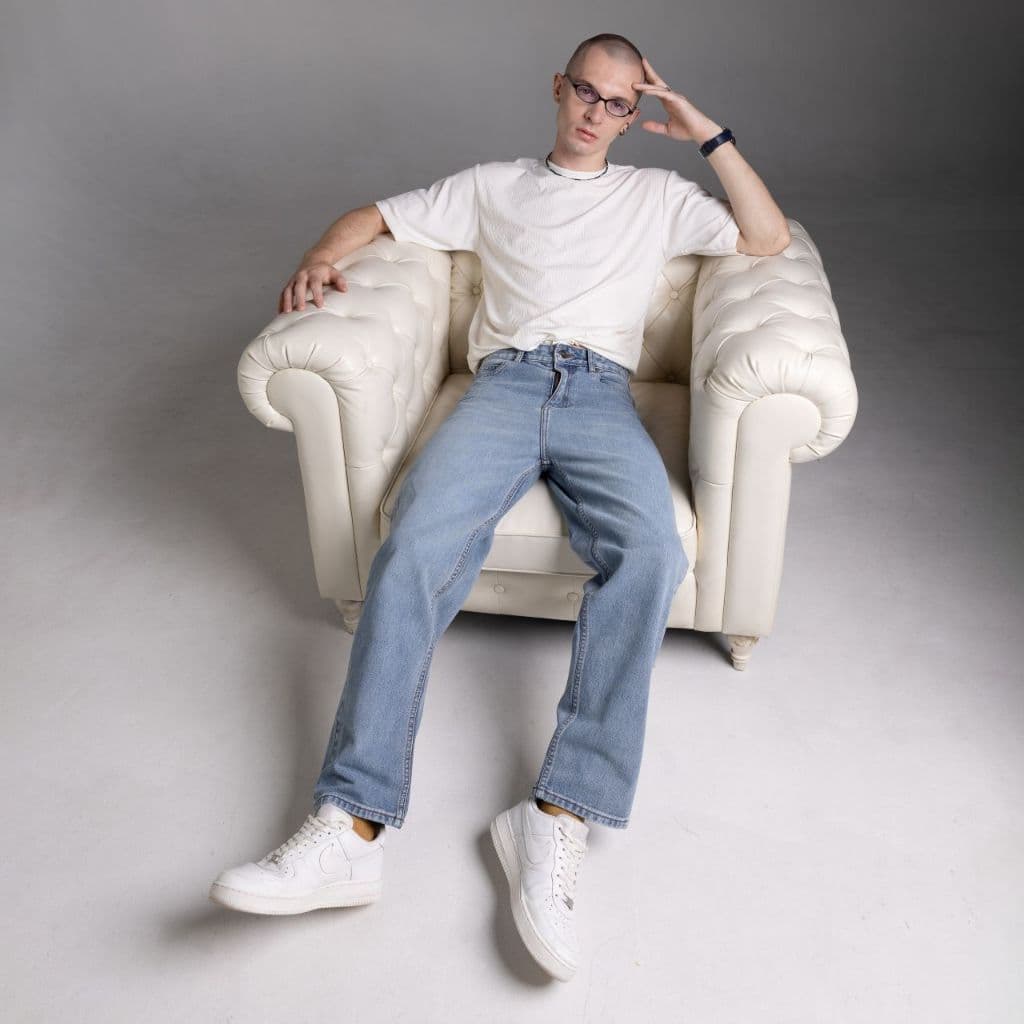 Jack Russel - Men Jeans กางเกงยีนส์ผู้ชาย ทรงขาบาน - Klassik J-BAGGY Wide leg Blue Denim รูปที่ 5