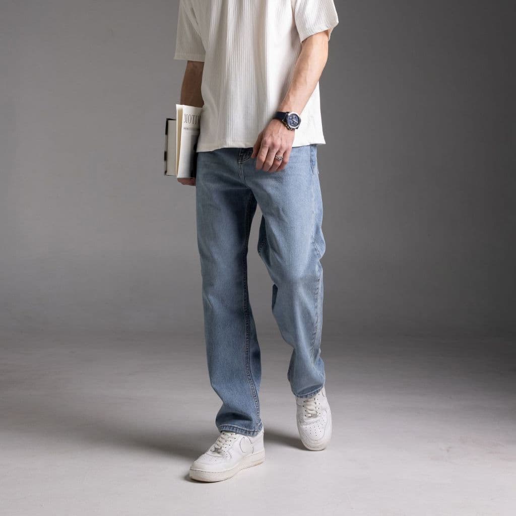 Jack Russel - Men Jeans กางเกงยีนส์ผู้ชาย ทรงขาบาน - Klassik J-BAGGY Wide leg Blue Denim รูปที่ 2