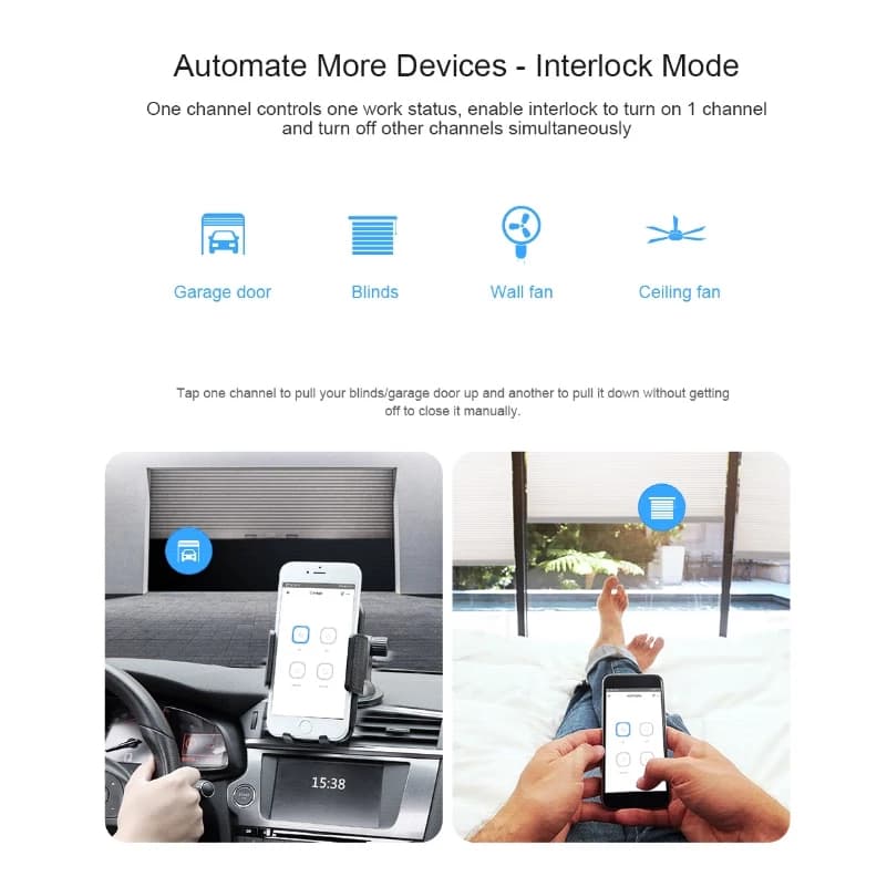 Sonoff 4CH R3 สวิตช์ Wi-Fi สามารถควบคุมเปิดปิด ตั้งเวลาผ่านสมาร์ทโฟน รูปที่ 4