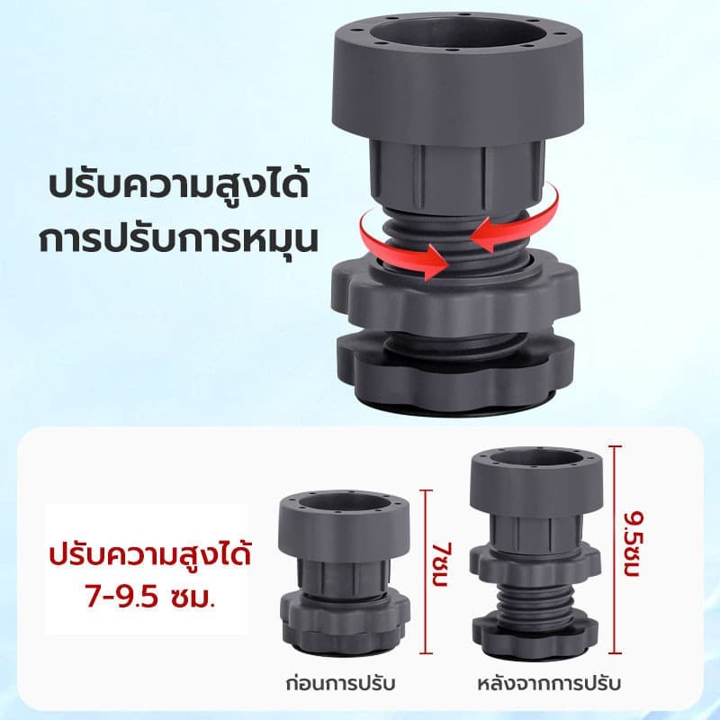 ขารองเครื่องซักผ้า 4 ชิ้น ขายาง ฐานรองเครื่องซักผ้า ปรับความสูงได้ กันสั่นสะเทือน กันเสียงดัง กันลื่น รองตู้เย็น รูปที่ 3