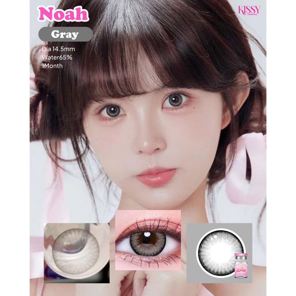 คอนแทคเลนส์ Silicone HydrogelNoah ขนาดบิ๊กอายโตมากBrown / Gray / Black รูปที่ 8