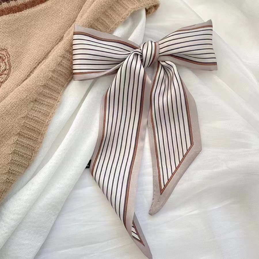 Twilly ผ้าพันหูกระเป๋า ผ้าพันกระเป๋า ซาติน 90 ซม. ลายเกาหลี หัวใจ ดอกไม้ มินิมอล A0012 รูปที่ 6