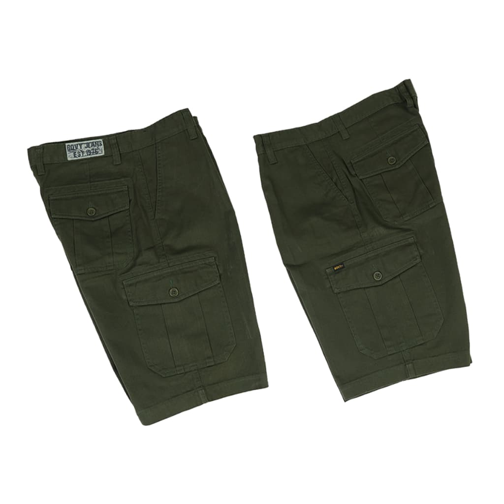 BOVYJNS SHORT - กางเกงขาสั้นคาร์โก้ทรงใหญ่ กว้าง MEN'S CASUAL สีเทา,ครีม,เขียวขี้ม้า,กากี BS-5020 รูปที่ 6