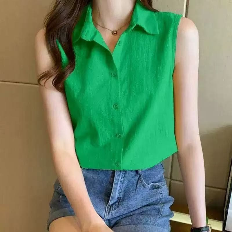 เสื้อเชิ้ต แขนสั้นผู้หญิง เสื้อแขนกุด เหมาะกับสาวสายหวาน เท่ ใส่ได้ทุกลุคทุกสไตล์ เนื้อผ้าดีสวมใส่สบายไม่ร้อน รูปที่ 2