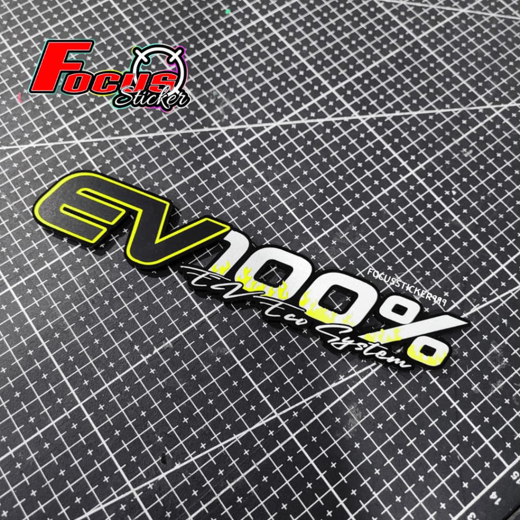 สติกเกอร์โลโก้ EV100% สำหรับติดรถจักรยานไฟฟ้า,จักรยานไฟฟ้าแม่บ้าน,สกู๊ตเตอร์ไฟฟ้า งานตัวนูน สั่งทำสีพิเศษได้ รูปที่ 9