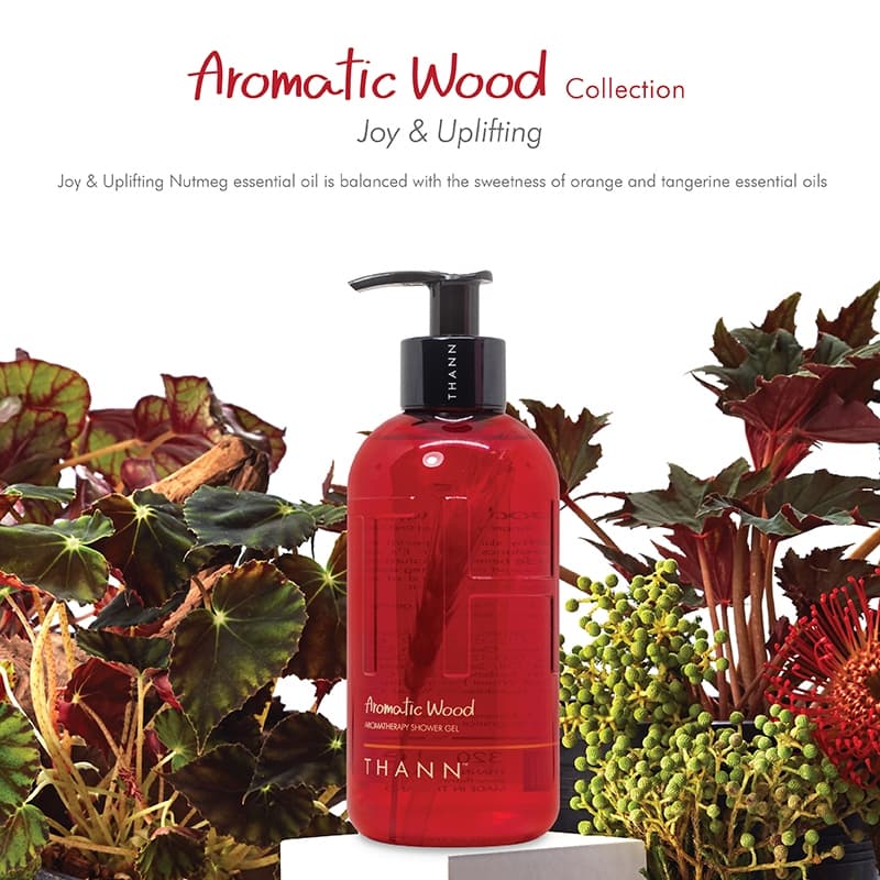 THANN Aromatic Wood Aromatherapy Shower Gel with Rice Bran Oil 500 ml. เจลอาบน้ำ รูปที่ 3