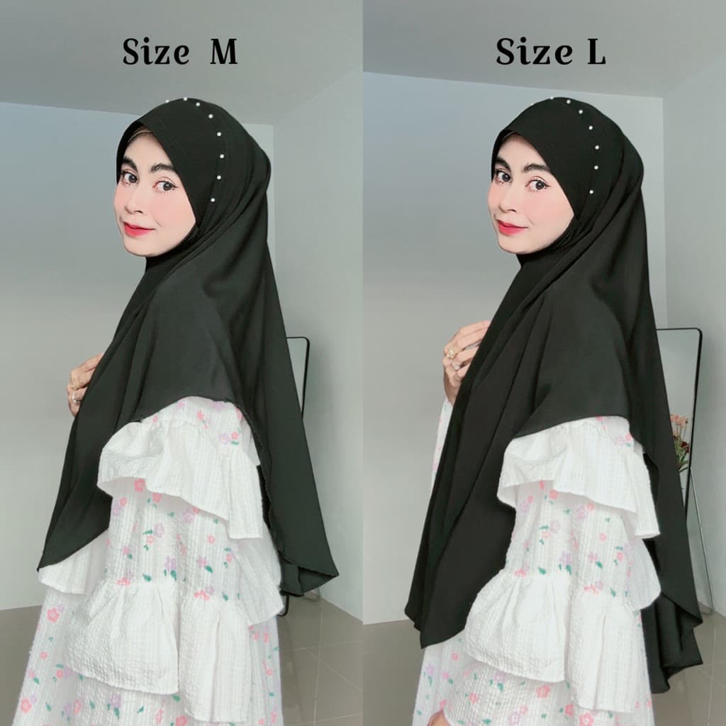 Hijab กุ๊กไก่ ทรงไข่มีคาง ขนาดไซส์ M,L ธรรมดา,ติดมุก,คาดริบบิ้นผ้า รูปที่ 1