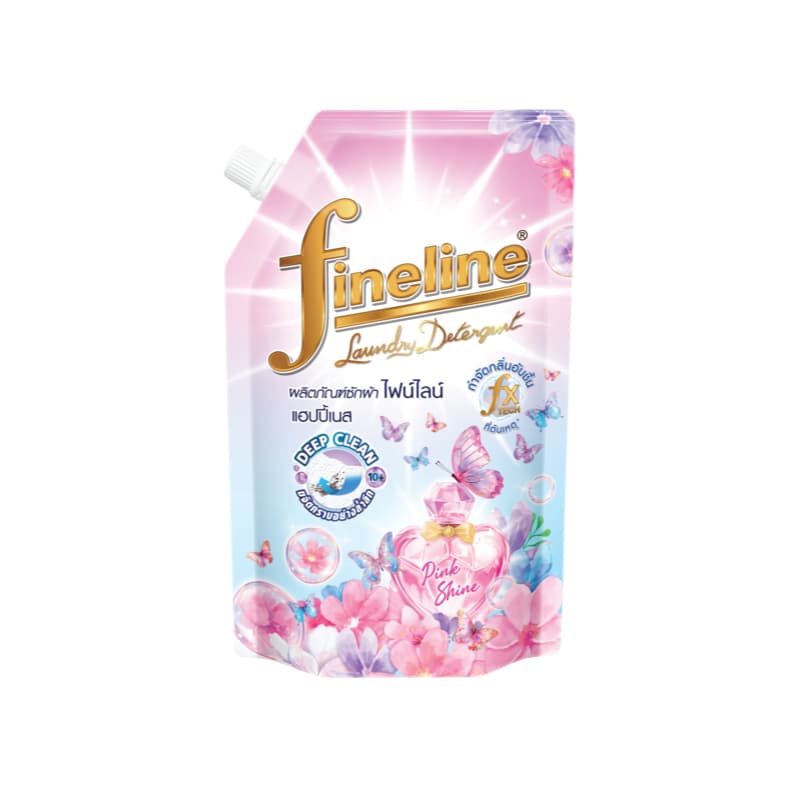 Fineline ไฟน์ไลน์ ผลิตภัณฑ์ซักผ้าสูตรถนอมผ้าแฮปปี้เนส กลิ่น พิงค์ ชายน์ 550 มล. x6 รูปที่ 2
