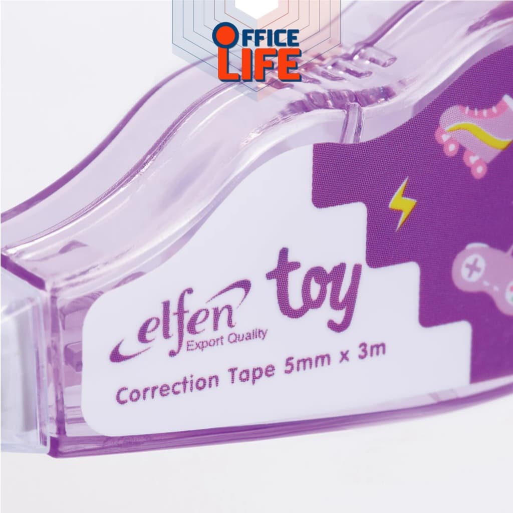 Elfen เทปลบคำผิด รุ่น TOY แบบกดเก็บหัวได้ ขนาด 5 มม. x 3 ม. รูปที่ 4