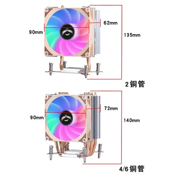 พัดลม ซีพียู BROWN Intel LGA 2011 2011-3 2066 X79 X99 X299 4U FAN CPU COOLER PROCESSOR DUAL XEON รูปที่ 8