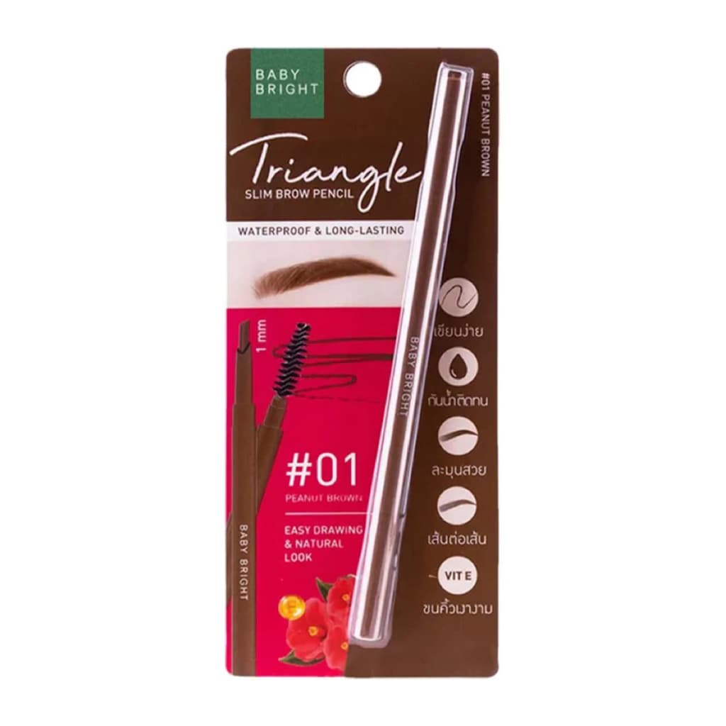 ดินสอเขียนคิ้ว เบบี้ไบร์ท ไทรแองเกิล สลิม บราวเพนซิล Baby Bright Triangle Slim Brow Pencil รูปที่ 2