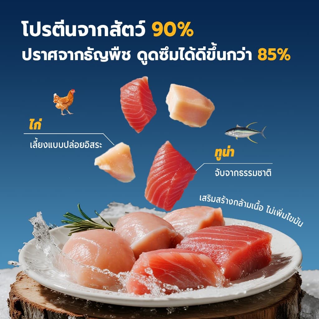 Bite Of Wild FARM อาหารแมวทูน่า ขนาด 3 กก. Grain free โปรตีนสัตว์ 90% เสริมโพรไบโอติกส์ สำหรับแมวกระเพาะอ่อนไหว รูปที่ 5