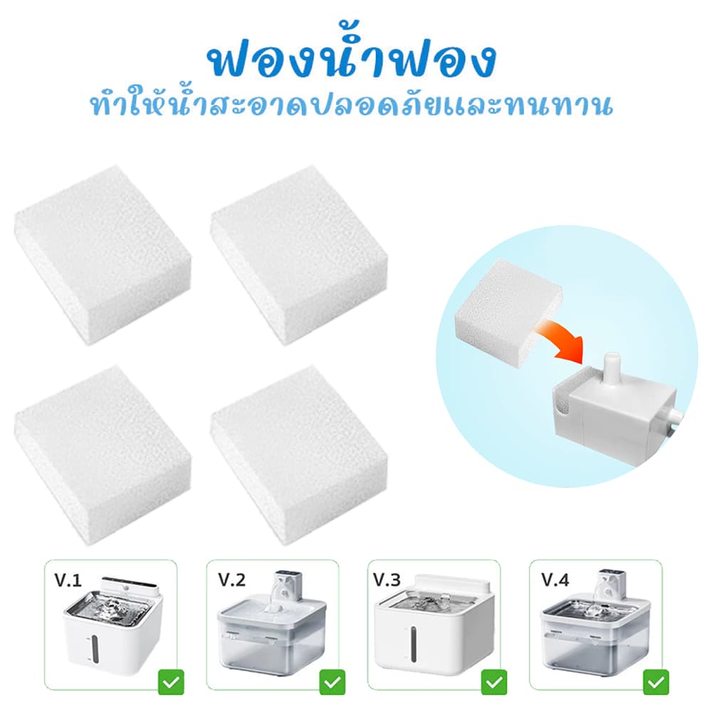 ฟองน้ำปั๊ม สำหรับน้ำพุสัตว์เลี้ยง UrPet น้ำสำหรับสัตว์เลี้ยง กรองสิ่งสกปรกในน้ำเพื่อให้น้ำสะอาด รูปที่ 1