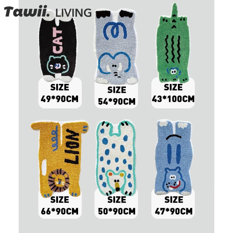 Tawii. พรม พรมปูพื้น พรมเช็ดเท้า พรมนุ่ม ลายสัตว์ แต่งห้อง 40/50/60ซม ผ้าเช็ดเท้า พรมห้องน้ํา รูปที่ 9