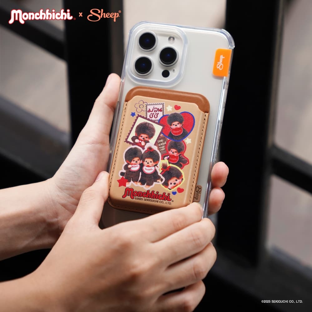 Monchhichi Collection ที่ใส่บัตรแม่เหล็กแปะด้านหลังโทรศัพท์ ลายมอนชิชิ ใช้กับเคสโทรศัพท์มีMagnet รูปที่ 6