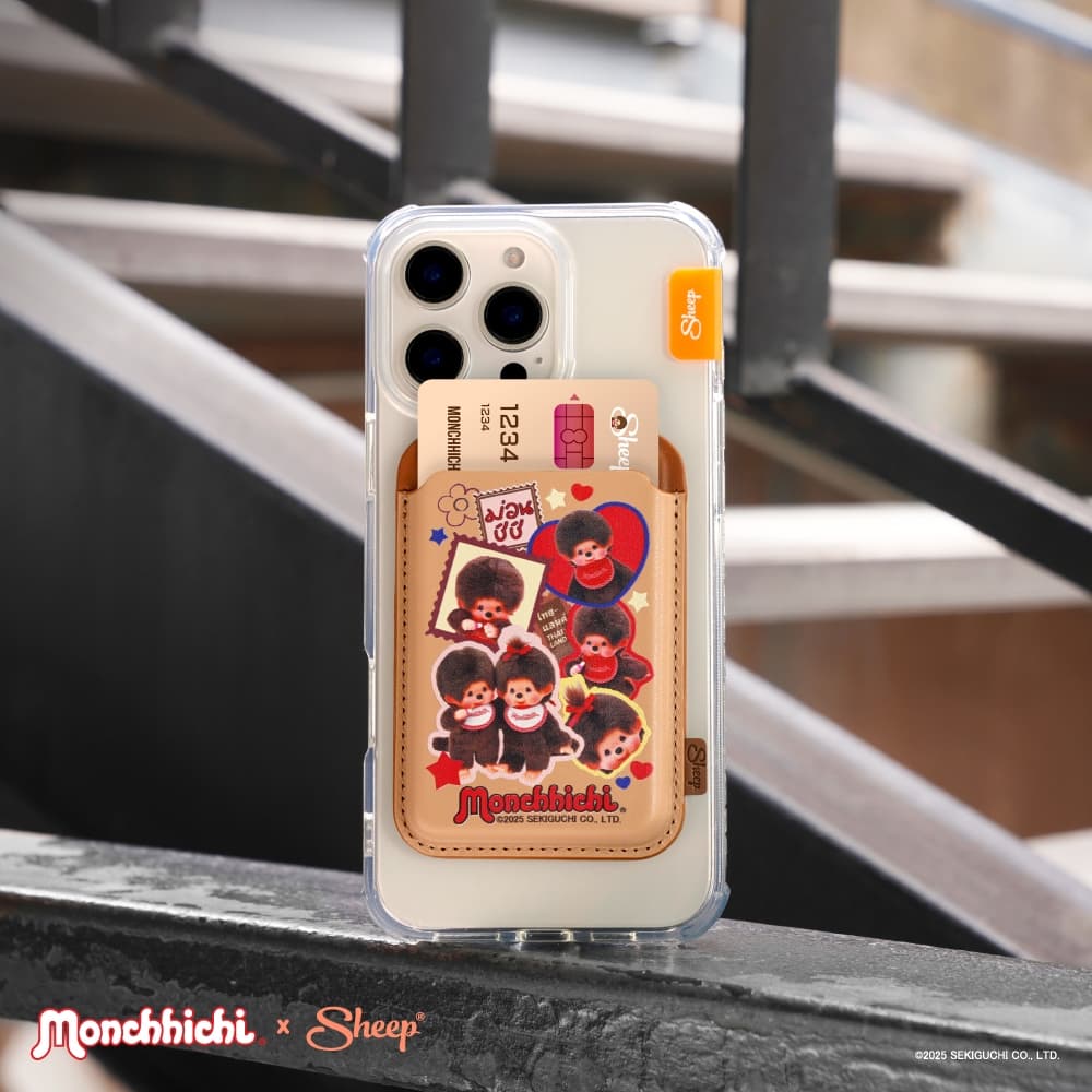 Monchhichi Collection ที่ใส่บัตรแม่เหล็กแปะด้านหลังโทรศัพท์ ลายมอนชิชิ ใช้กับเคสโทรศัพท์มีMagnet รูปที่ 7