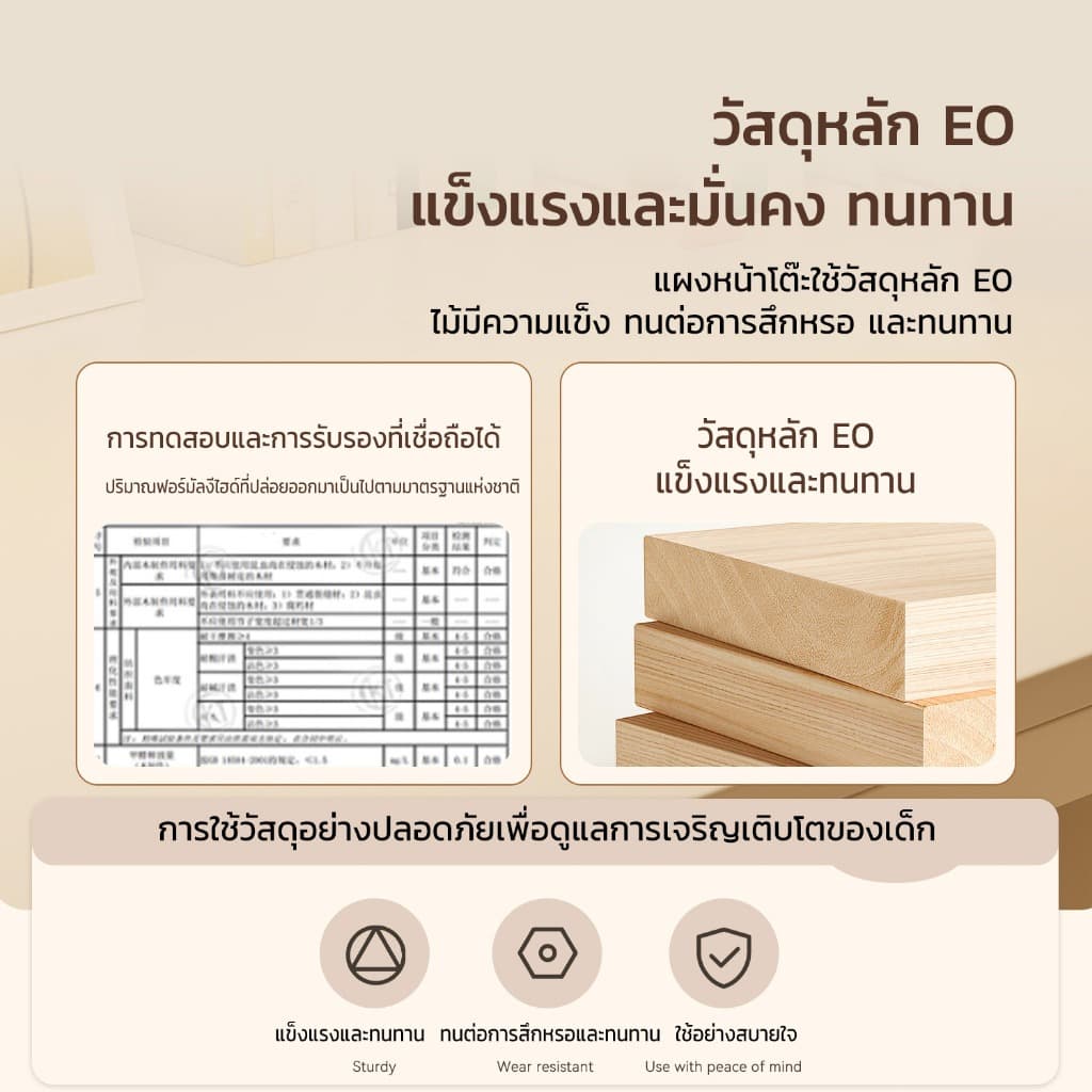 Planwith โต๊ะเขียนหนังสือเด็ก โต๊ะทำการบ้าน โต๊ะเรียน ปรับความสูงได้ ชุดโต๊ะเก้าอี้ รูปที่ 8