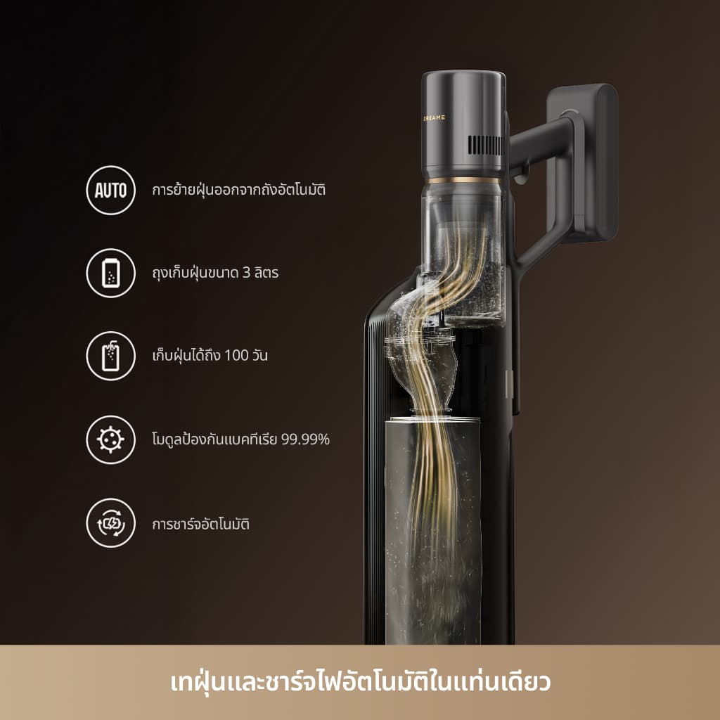 Dreame Z30S Station Vacuum Cleaner เครื่องดูดฝุ่นไร้สาย ฐานชาร์จและเก็บฝุ่นอัตโนมัติ เทคโนโลยีแสงสีเขียวจับฝุ่น รูปที่ 6