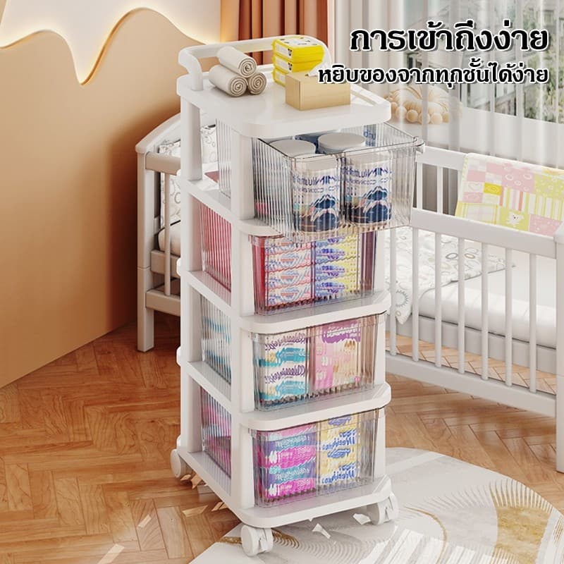 ลิ้นชัก ตู้อเนกประสงค์ มีล้อเลื่อน 2-5ชั้น ที่มือจับแบบพกพา เคลื่อนย้ายสะดวก ตู้เก็บของ รูปที่ 7
