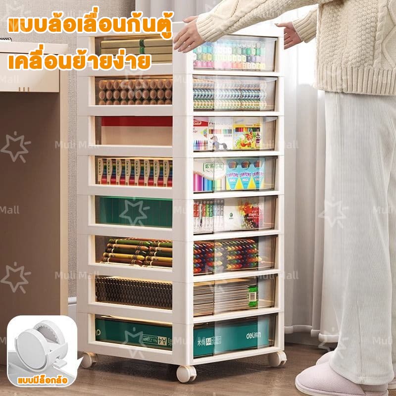 MULI ตู้เก็บเอกสาร ตู้ลิ้นชัก ติดป้ายเก็บเอกสารได้ ชั้นวางจัดระเบียบ ลิ้นชักเอนกประสงค์ ชั้นเก็บเอกสาร รูปที่ 4