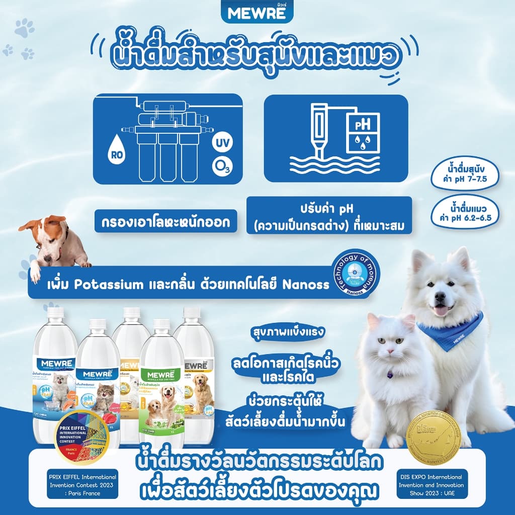 Pawblic น้ำดื่มสำหรับแมว น้ำดื่มแมวมิวเร่ เซ็ตสุดคุ้ม 6 ขวด สูตรธรรมชาติ ป้องกันนิ่วในไต มีตัวเลือกมากมายให้เลือก รูปที่ 2