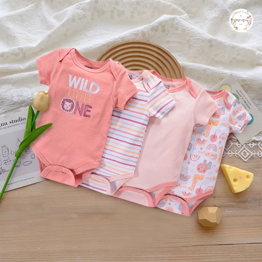 4PCS CICI ทารกแรกเกิด Jumpsuit ทารกแรกเกิดเด็กชายหญิงชุด ชุดเด็กแรกเกิด 1เซ็ต4ชิ้น ผ้าฝ้าย100% รูปที่ 6