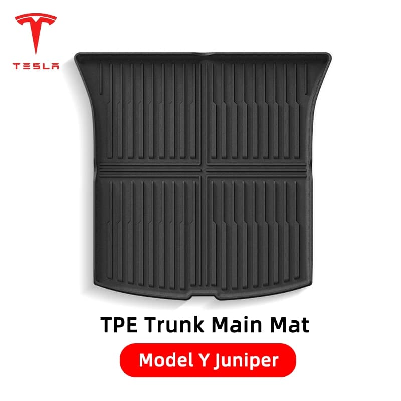 จัดส่งจากไทยเสื่อท้ายรถ TPE รุ่นใหม่ สำหรับ Tesla New Y Juniper 2025 แผ่นป้องกันพนักพิงและถาดท้ายรถ กันน้ำ กันสึกหรอ รูปที่ 1