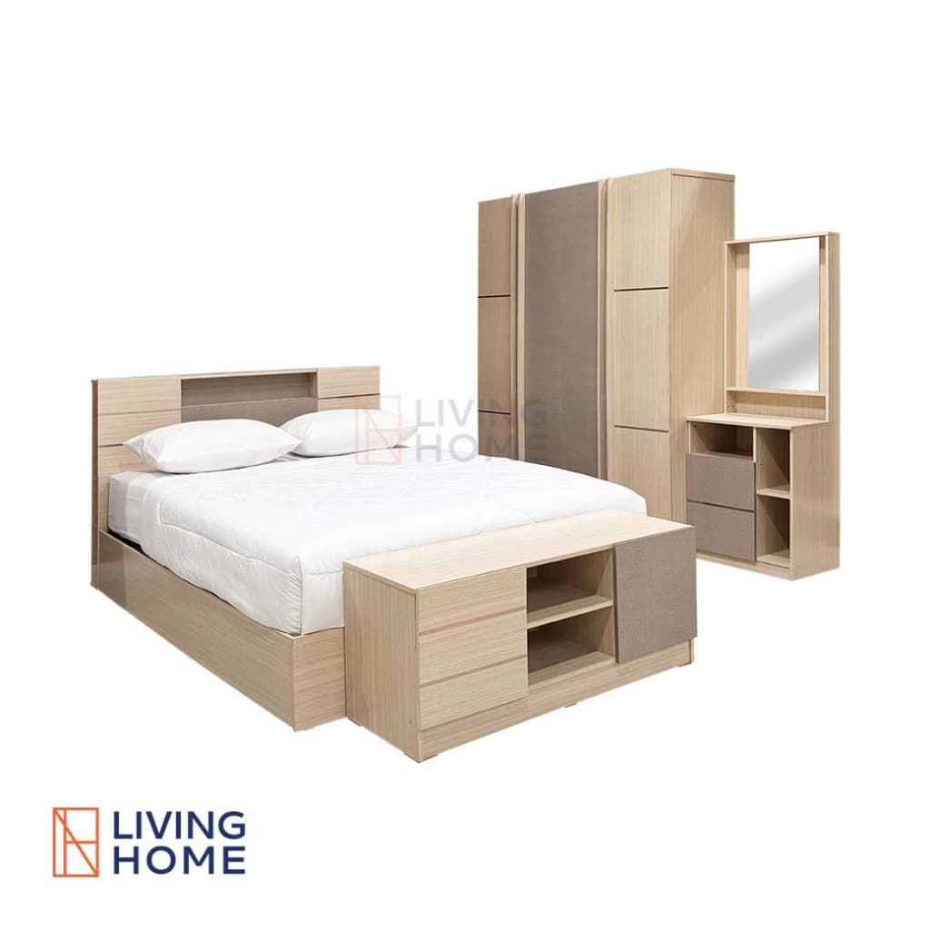 ชุดห้องนอน 5 - 6 ฟุต รุ่น Maple สีโซลิดเทา | Livinghome Furniture Mall. รูปที่ 5