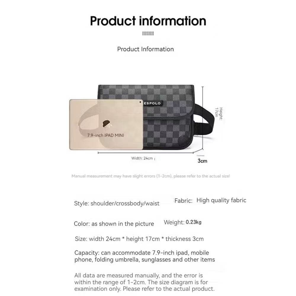 กระเป๋าสะพายข้าง Fashion bag สไตล์สปอร์ต หนังPU ของขวัญวาเลนไทน์ผู้ชาย รูปที่ 5