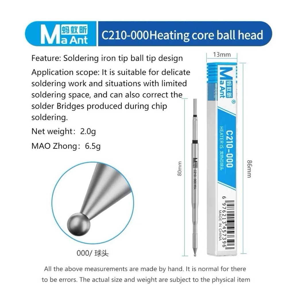 Ma Ant C210-000 ปลายหัวแร้ง สำหรับ เก็บตะกั่วงานซ่อมโทรศัพท์ รูปที่ 7