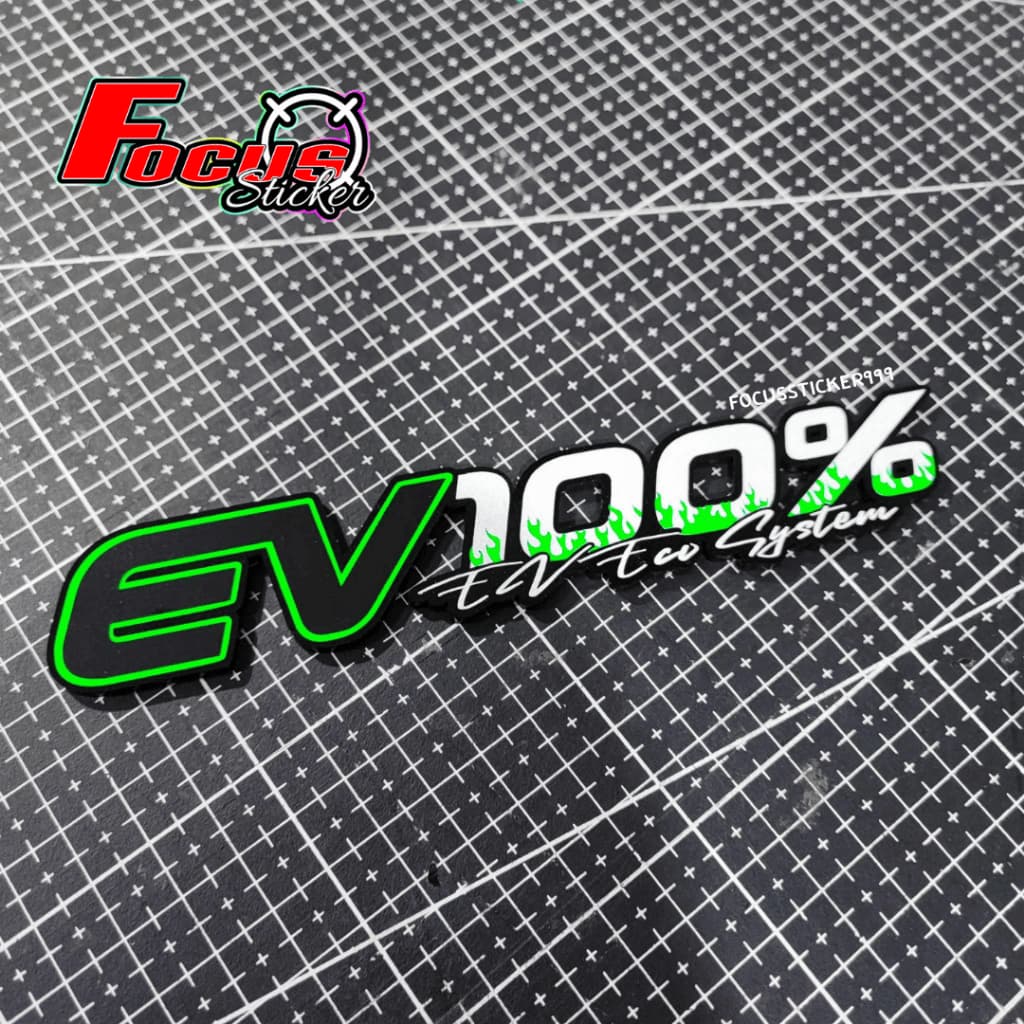 สติกเกอร์โลโก้ EV100% สำหรับติดรถจักรยานไฟฟ้า,จักรยานไฟฟ้าแม่บ้าน,สกู๊ตเตอร์ไฟฟ้า งานตัวนูน สั่งทำสีพิเศษได้ รูปที่ 8