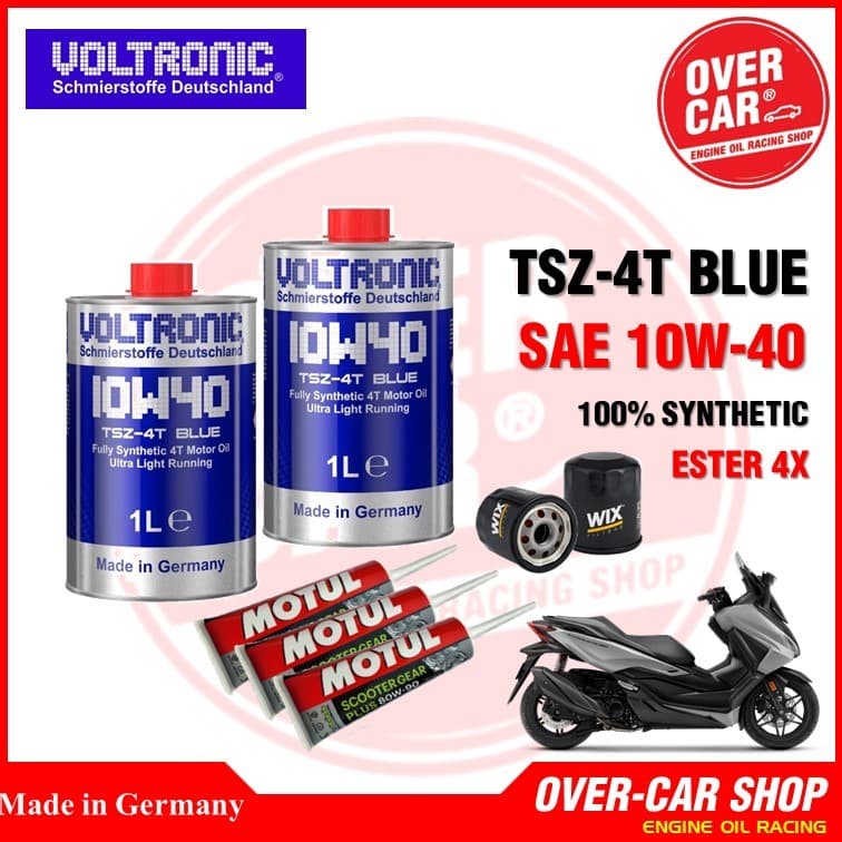 เซตน้ำมันเครื่อง VOLTRONIC 10W40 TSZ-4T ขนาด 1L. Fully Synthetic Ester สังเคราะห์แท้ สำหรับ Forza รูปที่ 2
