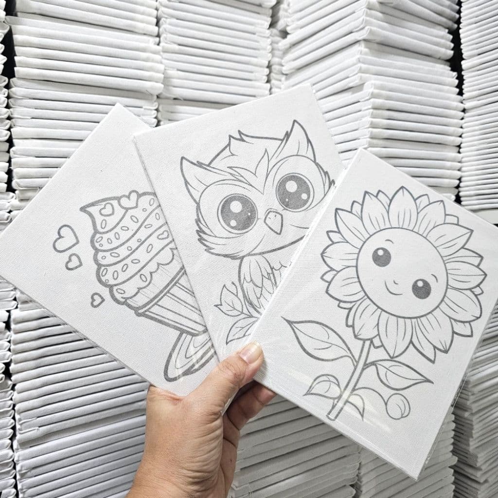 เฟรมผ้าใบแคนวาสระบายสี ผ้าติดกรอบไม้ขนาด15cm×20cm ไม่รวมสี รูปที่ 4