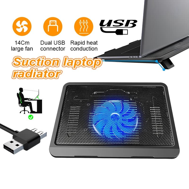 พัดลมระบายความร้อนโน๊ตบุ๊ค แท่นวางโน้ตบุ้ค Notebook Cooling Pads เสียงเงียบ พัดลมNotebook รูปที่ 1