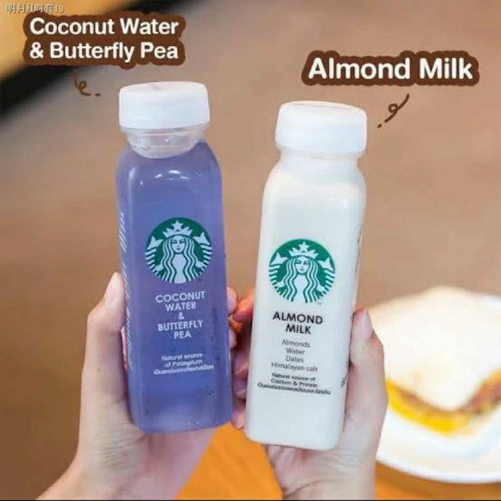 ขวดพลาสติก ทรงสตาร์บัค ปากกว้าง 34 มิล ขนาด 200 ml +พร้อมฝา เลือกสีฝาได้) พลาสติกใส PET บรรจุเครื่องดื่ม รูปที่ 1