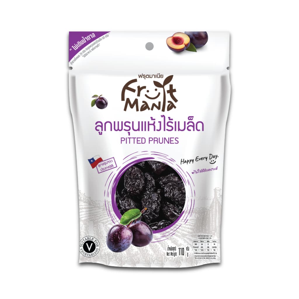 FruitMania ฟรุตมาเนีย ลูกพรุน แห้งไร้เมล็ด 110 กรัม Pitted Prunes ผลไม้อบแห้ง รูปที่ 2