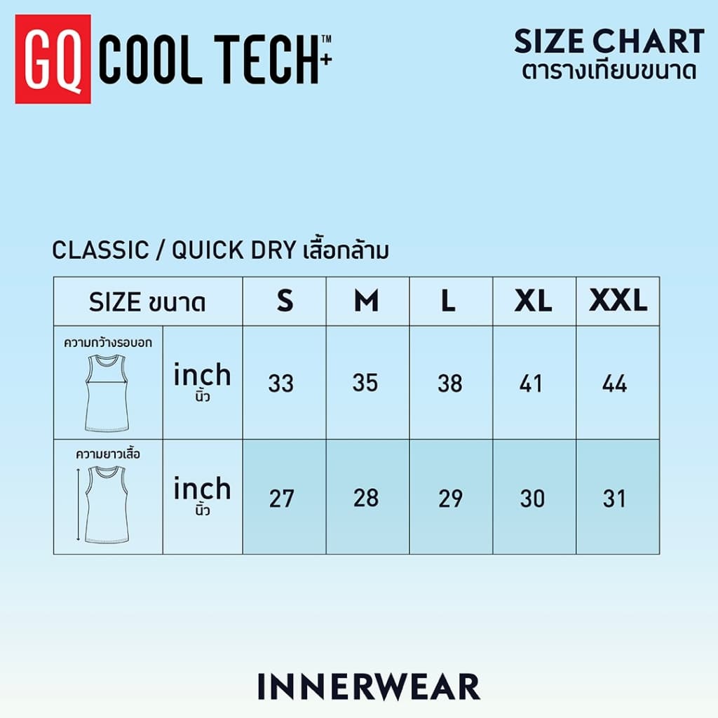 GQ Inerwear เสื้อกล้ามนวัตกรรม Cool Tech™+ เนื้อผ้าที่ผสานเจลเย็นทั้งผืน ช่วยลดอุณหภูมิเย็น รูปที่ 5