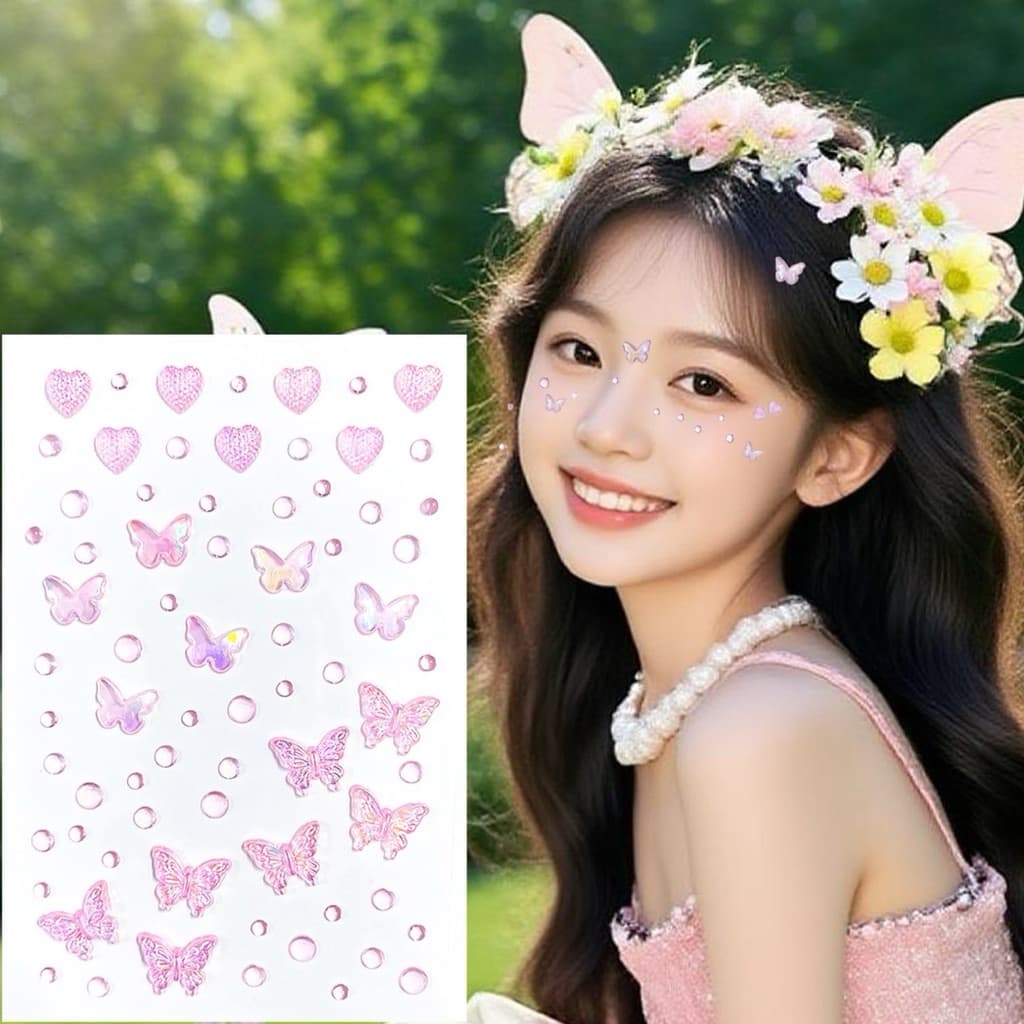 เพชรติดหน้า ติดผม sticker มีกาวในตัว Eye sticker กาว รูปที่ 4