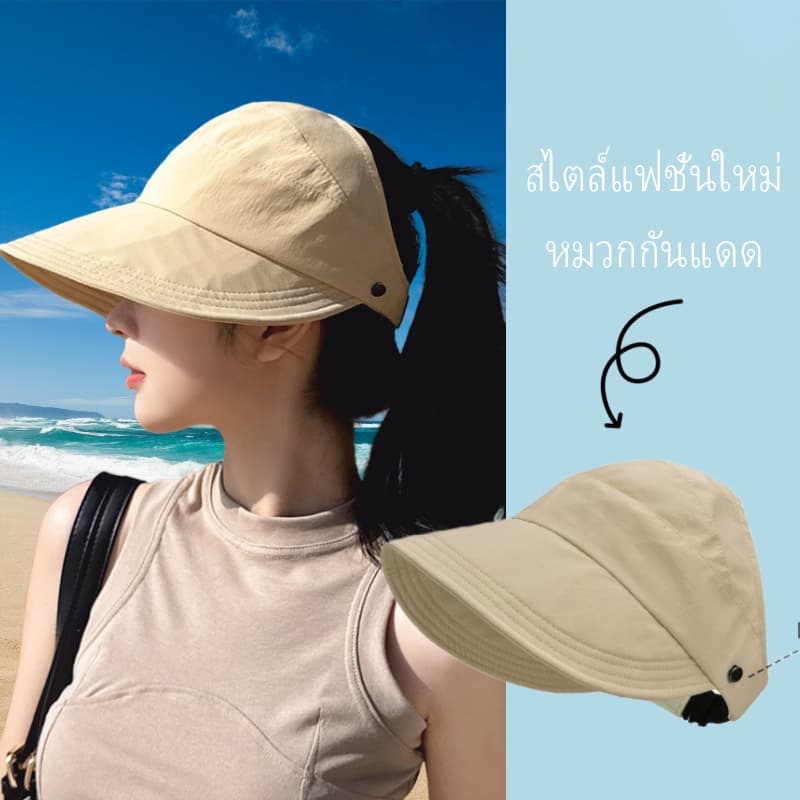 Fashion girlหมวกกันแดด สไตล์แฟชั่นใหม่ หมวกเบสบอล อเนกประสงค์ ป้องกันแสงแดด จากไทย รูปที่ 5