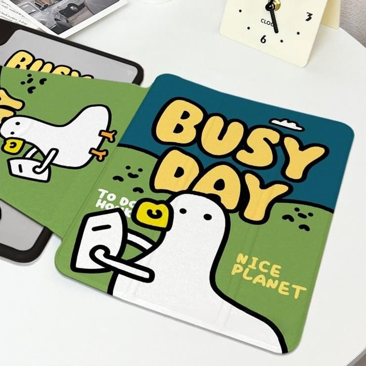 จัดส่งทันทีเคสไอแพด การหมุน360องศา Duck Gen12/11 Pro13 Air7/6 11 Gen9 การ์ตูนน่ารัก เคสiPad Gen6/5 รูปที่ 4