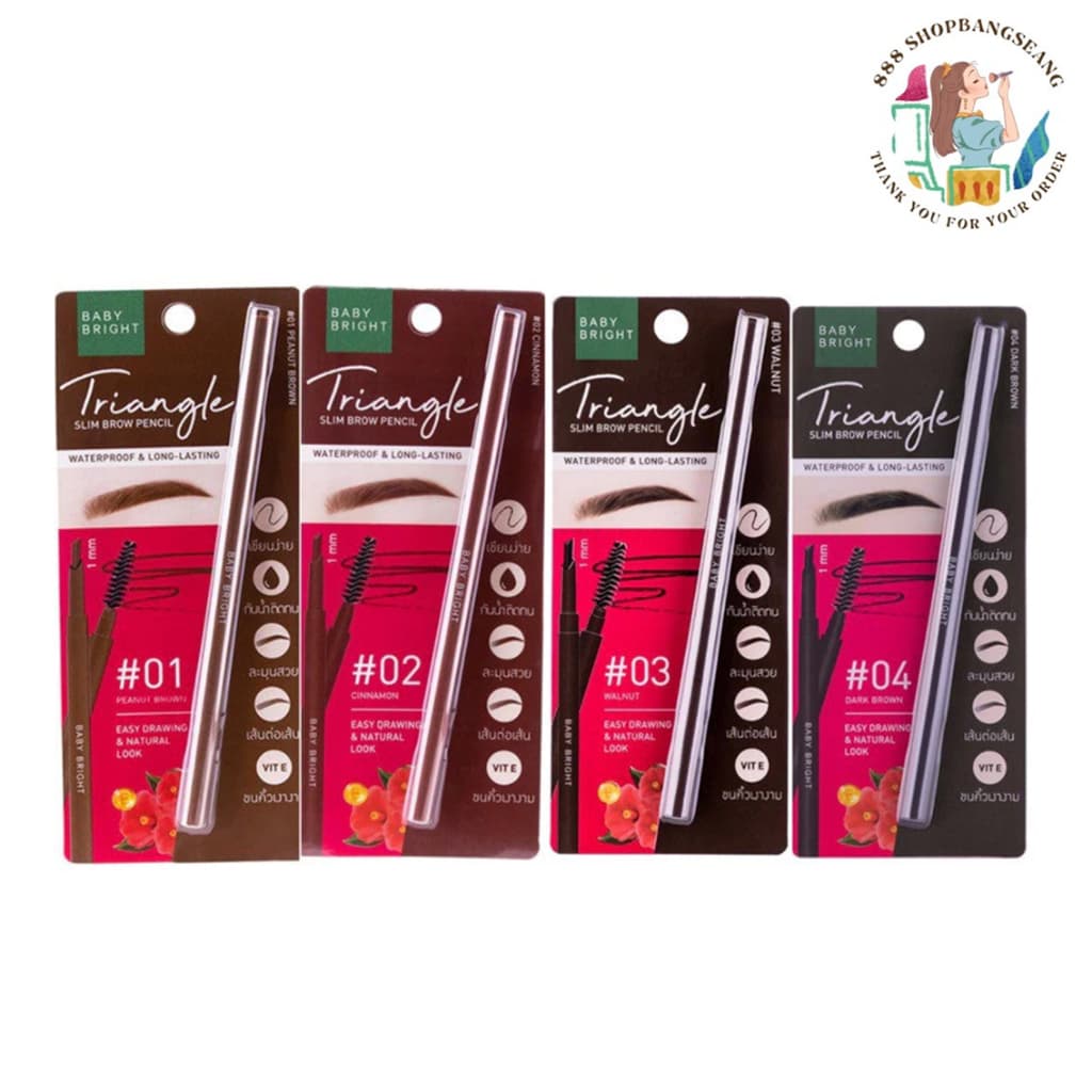 ดินสอเขียนคิ้ว เบบี้ไบร์ท ไทรแองเกิล สลิม บราวเพนซิล Baby Bright Triangle Slim Brow Pencil รูปที่ 1