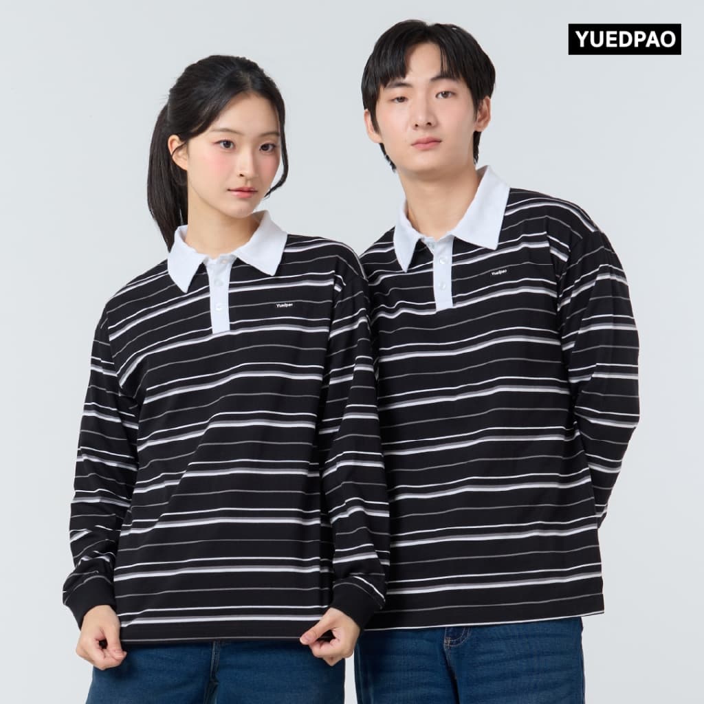 Yuedpao Polo Long Sleeve Striped ผ้าหนาทรงสวย ยับยากรีดง่าย เสื้อแขนยาว โปโลแขนยาว รูปที่ 6