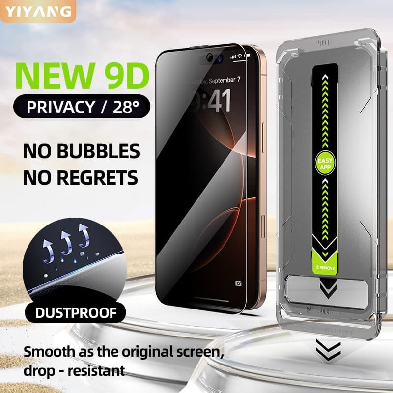 For iPhone 17 Pro Max Privacy Screen Protector, Anti-spy Tempered-Glass with Flawless Fit Tray Air 16 15Plus 14+ 13Pro รูปที่ 1