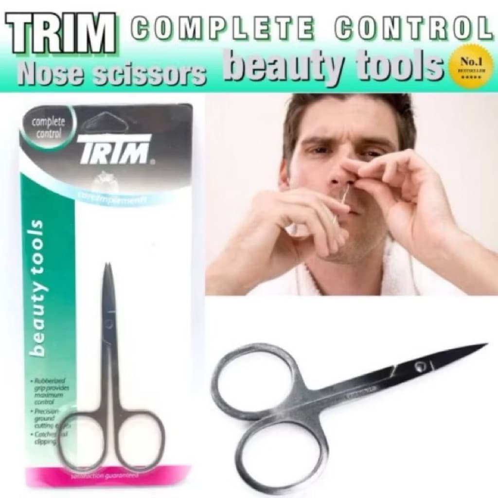 Trim Nose Hair Scissors กรรไกรตัดขนจมูก ปลายกลมกันบาด ปลายแหลม สแตนเลส ยี่ห้อ TRIM ทริม ราคาส่ง ราคา ต่อตัว รูปที่ 3