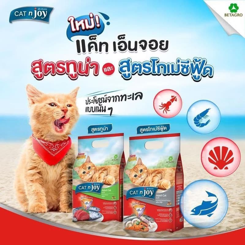 Cat N Joy อาหารแมว สูตรแมวโต อายุตั้งแต่1ปีขึ้นไป เน้นการดูดซึมที่ดี ทานง่าย ควบคุมความเค็ม รูปที่ 2