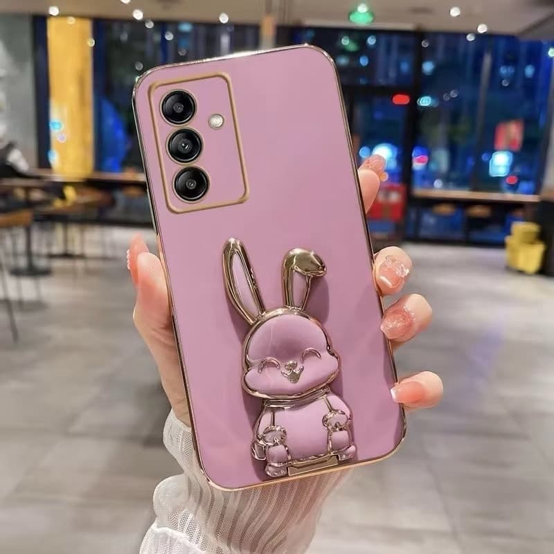 ตั้งได้ หมุนได้ เคส กระต่าย สำหรับ Samsung A17 A27 A57 A37 A16 A36 A56 S24FE S25FE A55 A25 A35 ลายการ์ตูน หรูหรา รูปที่ 2